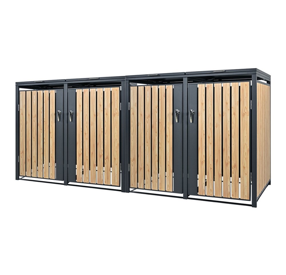 ML-DESIGN Mülltonnenbox Müllbox aus Stahl wetterfeste Mülltonnen Verkleidung Mülltonnengarage, Mülltonnencontainer mit Klappdeckel / Tür für 4 Tonne à 240 ltr. ML-DESIGN Mülltonnenbox Müllbox aus Stahl wetterfeste Mülltonnen Verkleidung Mülltonnengarage, Mülltonnencontainer mit Klappdeckel / Tür für 4 Tonne à 240 ltr. von Ml-Design