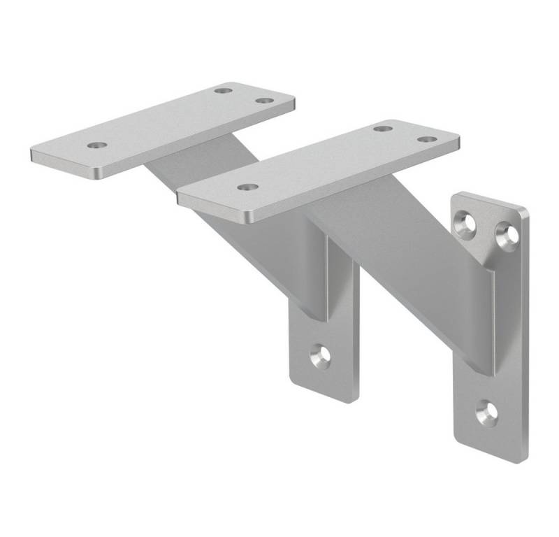 ML-DESIGN Wandregalhalter Regalhalterung aus Aluminium, Wandregal, Regalträger für Wandmontage, 2-tlg., Regalwinkel Silber Regalstütze Wandkonsole Wandhalterung von Ml-Design