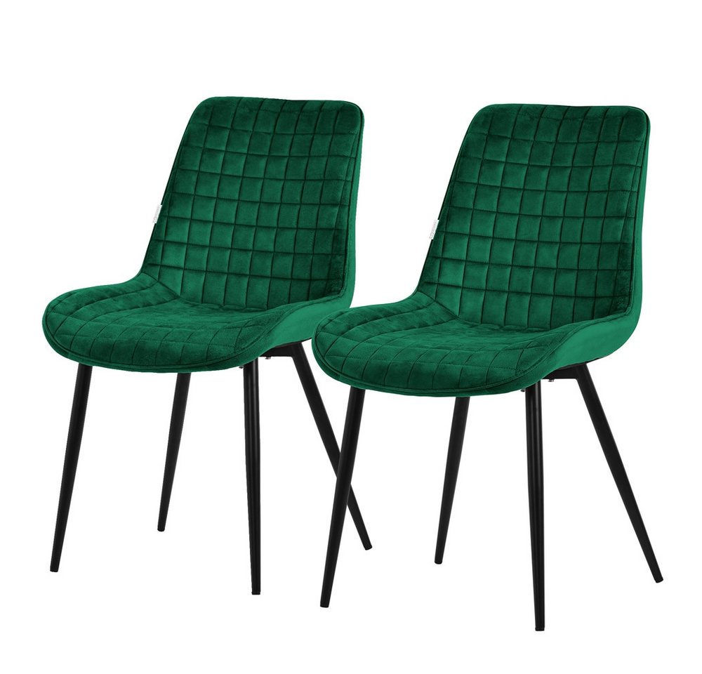 ML-DESIGN Stuhl Esszimmerstühle mit Rückenlehne moderne Design Lounge Küchenstühle (2 St), Polsterstuhl Esstischstühle 2er Set Küchenstuhl Samt von Ml-Design