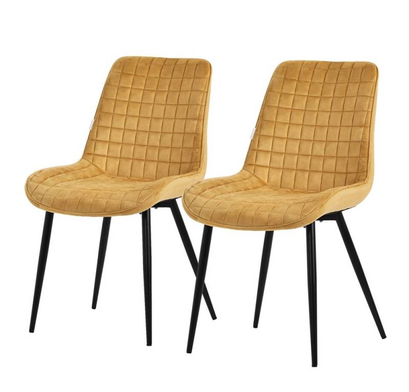 ML-DESIGN Stuhl Esszimmerstühle mit Rückenlehne moderne Design Lounge Küchenstühle (2 St), Polsterstuhl Esstischstühle 2er Set Küchenstuhl Samt von Ml-Design