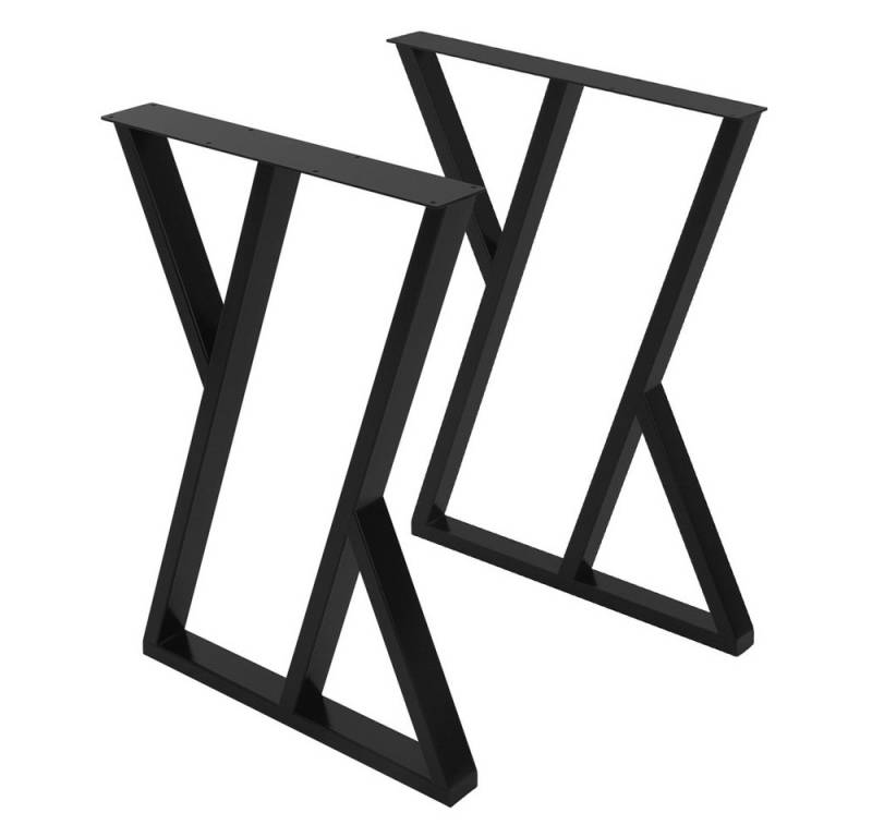 ML-DESIGN Tischbein 2er Set Tischgestell Tischkufen Möbelfüße aus Stahl Industriedesign, Kufengestell X-Form Schwarz für Esstisch/Schreibtisch DIY-Projekte von Ml-Design
