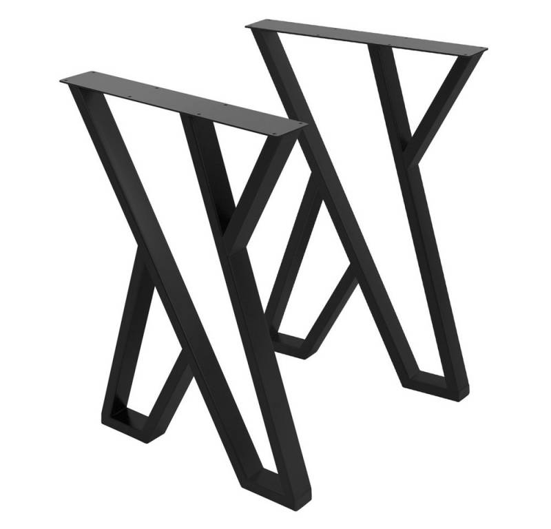 ML-DESIGN Tischbein 2er Set Tischgestell Tischkufen Möbelfüße aus Stahl Industriedesign, Kufengestell X-Form Schwarz für Esstisch/Schreibtisch DIY-Projekte von Ml-Design