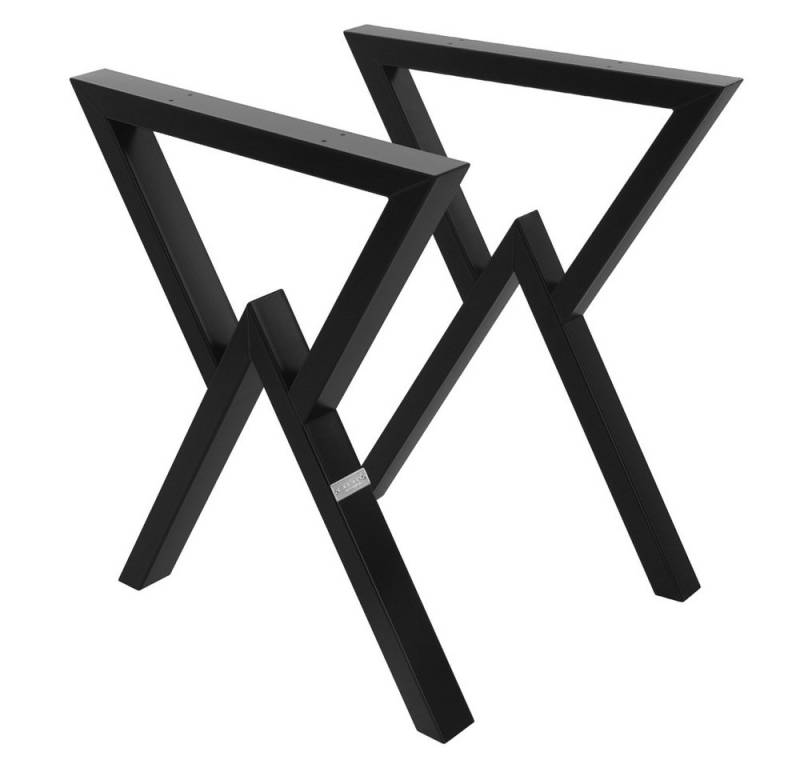 ML-DESIGN Tischbein 2er Set Tischgestell Tischkufen Möbelfüße aus Stahl Industriedesign, Kufengestell X-Form Schwarz für Esstisch/Schreibtisch DIY-Projekte von Ml-Design