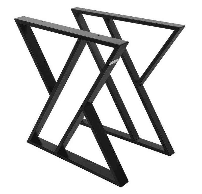 ML-DESIGN Tischbein 2er Set Tischgestell Tischkufen Möbelfüße aus Stahl Industriedesign, Kufengestell X-Form Schwarz für Esstisch/Schreibtisch DIY-Projekte von Ml-Design