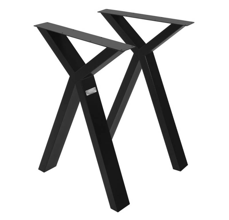 ML-DESIGN Tischbein 2er Set Tischgestell Tischkufen Möbelfüße aus Stahl Industriedesign, Kufengestell X-Form Schwarz für Esstisch/Schreibtisch DIY-Projekte von Ml-Design