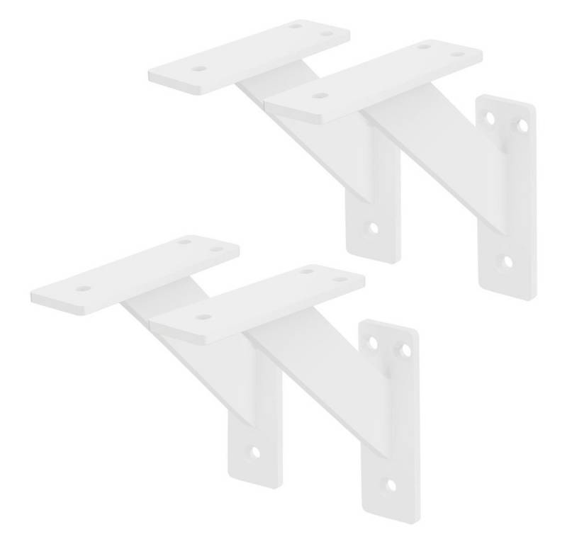ML-DESIGN Wandregalhalter Regalhalterung aus Aluminium, Wandregal, Regalträger für Wandmontage, 4-tlg., Regalwinkel Weiß Regalstütze Wandkonsole Wandhalterung von Ml-Design
