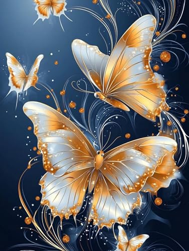 Diamond Painting Schmetterling Diamond Painting Erwachsene Groß XXL 30x40cm, Insekt 5D DIY Diamant Malerei Basteln Set, Kreativ Set für Erwachsene, Crystal Art Basteln Kits für Wanddeko, Model 566 von Mlfzsccn