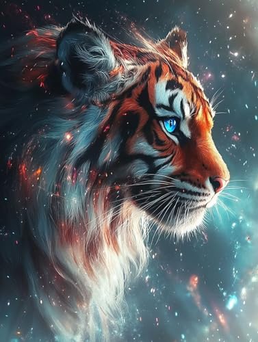 Diamond Painting Tier Diamond Painting Erwachsene Groß XXL 30x40cm, Tiger 5D DIY Diamant Malerei Basteln Set, Kreativ Set für Erwachsene, Crystal Art Kits für Wanddeko Wohnzimmer Geschenke, Model 599 von Mlfzsccn