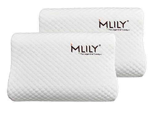 Mlily by Ebitop Kissen Doppelpack K50 Kopfkissen, Visko-Schlafkissen, höhenverstellbares Nackenkissen (50x35x11 cm, weiß Doppelpackung) von Mlily by Ebitop