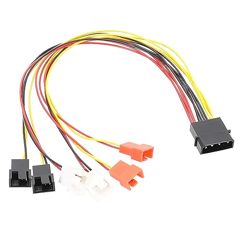 4Pin Molex Auf 3Pin/4Pin Lüfteradapter 12V 7V 5V PC Lüfteradapter 4Pin Molex Splitter Sleeved Kabel Für Computer PC Gehäuselüfter 4Pin Auf 3Pin/4Pin Lüftergeschwindigkeitskabel Low Speed ​​Lüfterkabel von Mllepjdh