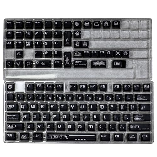 Mllepjdh Schlüsselkaps Set 122KeySheat Sublimated Black Chevalier Muster Tastaturkaps Für Mechanische Tastaturen Mit Hintergrundbeleuchtung von Mllepjdh