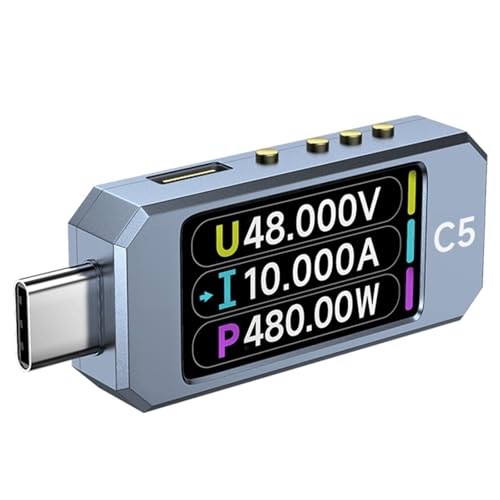 Mllepjdh USB Leistungsmesser 3.1 USB C Digitaler Multimeter DC48V Spannungen Und Stromdetektoren Mit Farbanzeige Mllepjdh USB Leistungsmesser 3.1 USB C Digitaler Multimeter DC48V Spannungen Und Stromdetektoren Mit Farbanzeige von Mllepjdh