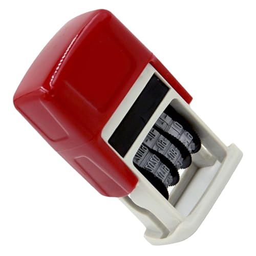 Multifunktional Englisch Date Stempel Einstellbarer Stempelstempel Dater Nummer Roller Office Scrapbooking Ergonomisches ABS Datum von Mllepjdh