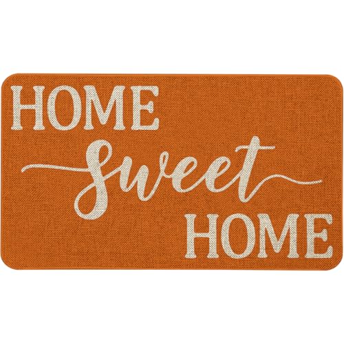 Mloabuc Fußmatte "Welcome Fall", "Home Sweet Home", Dekoration, flaches Profil, Türmatte, Bodenmatte für drinnen und draußen, 43,2 x 73,2 cm, Orange Mloabuc Fußmatte "Welcome Fall", "Home Sweet Home", Dekoration, flaches Profil, Türmatte, Bodenmatte für drinnen und draußen, 43,2 x 73,2 cm, Orange von Mloabuc