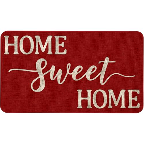 Mloabuc Fußmatte mit Aufschrift "Welcome Christmas", für drinnen und draußen, 43,2 x 73,2 cm, Rot von Mloabuc