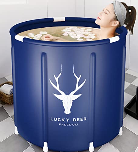 Glück Sheep Blau Badewanne Winter-warmes Wasser Bad for Badezimmer Einfachen Zubehör Faltbare Badebottich Erwachsene Badewanne beweglicher Badewannen for Erwachsene Home Spa Bad Barrel Studenten Badew von Mlshbt bathtub