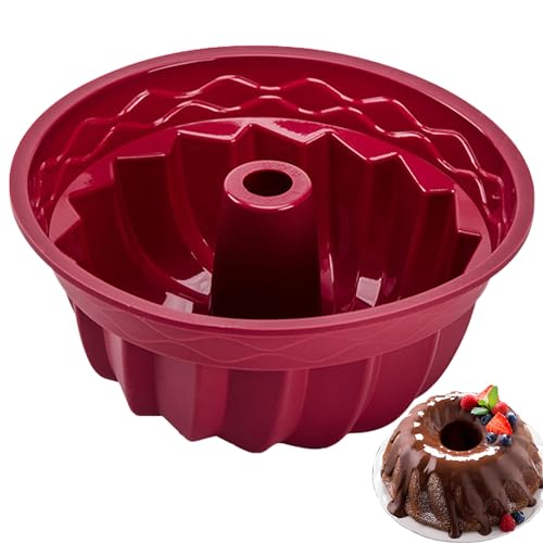 Mlying Gugelhupfform Silikon Ø 23 cm antihaftende Silikon Backform Gugelhupf für Kuchen, Götterspeise, Gelatine, Brot (1, 23cm) von Mlying