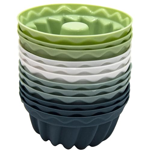 Mlying Mini Gugelhupfform Silikon 12 Stück Gugelhupf Backform Wiederverwendbare Muffinförmchen Cupcake Klein Kuchenform Mini Gugelhupf Ø 6,5cm, Höhe 3,5 cm von Mlying