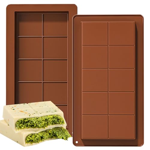 Schokoladenform Silikon Tief, 2 Stück Silikonform Schokoladentafel Form Tiefe Schokoladenform Extra Tief Schokoladen Form für Schokolade Praline Süßigkeiten (2 Stück große) von Mlying
