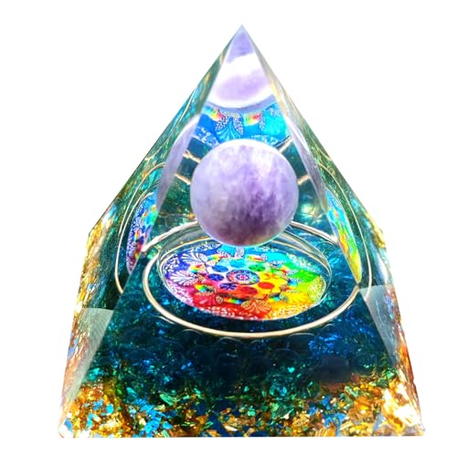 Mlysnd Energie-Pyramide, Orgonit-Pyramide, heilende Meditationspyramide mit Orgonit Reiki, Tischschmuck für Meditation, 5 cm (B1) von Mlysnd