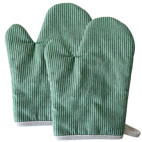 Mlysnd Ofenhandschuhe,Topflappen Handschuh,1 Paar Topfhandschuhe 19x26cm, Schuetzt die Haende vor Hohen Temperaturen Dick und Haltbar, Geeignet Fuer Kuechen Kochen und Backen(Grün) von Mlysnd