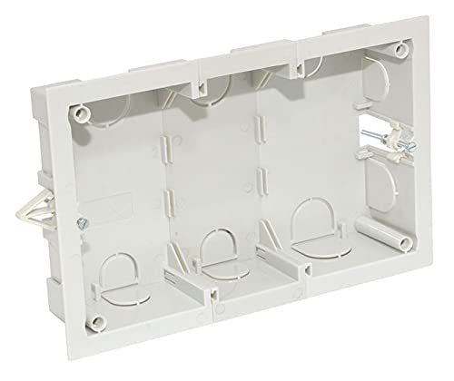 mmconecta Arbeitsplatz Damfpgarbehälter Unterputz 3 Module VACIA weiß Schnee von Mmconecta