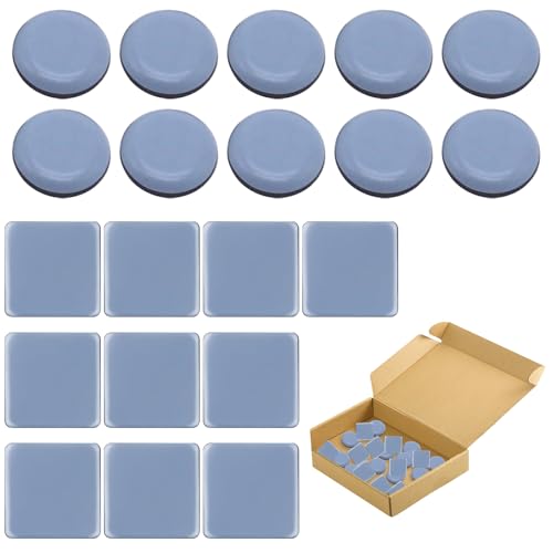 20 Stücke Selbstklebendes Möbelgleiter, Profi Möbelgleiter, Teflongleiter Selbstklebend, für Glatte Böden und Teppiche, für Stühle, Möbel(Quadrat Und Runde, 20mm) von Mmgoqqt