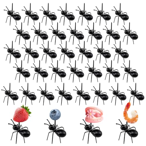 36 Stück Ant Obst Gabel Set, Kreative Obst Dessert Gabel, Kinder ameisen zahnstocher, Wiederverwendbare Food Fork Frucht Gabel, für Snack Cake Dessert mit Aufbewahrungsbox Küche Baby Shower Hochzeit von Mmgoqqt