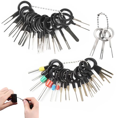 41 Stück Entriegelungswerkzeug, Terminal Removal Tool Kit for Car, Wire Connector Pin Release Key Extractor Tools, Auspinnwerkzeug KFZ Set, Ausbauwerkzeug Set for Most Connector Terminal von Mmgoqqt