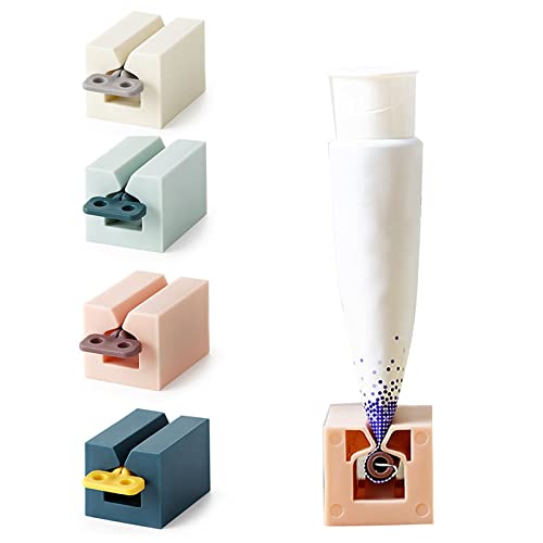 Toothpaste Squeezer, 4 Stück Rolling Tube Zahnpasta Squeezer, Zahnpastaspender für Badezimmer, Tubenausdrücker für Zahnpasta, Gesichtsreiniger, Handcreme, Sonnenschutz & mehr von Mmgoqqt