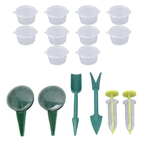 Saatgut-Pflanzgefäß-Set, 16-teilig, Mini-Saatgutspender, Kleiner Saatgutverteiler, Handwerkzeug für Samenspender für Karotten, Salat, Gras, Spinatsamen von Mnaocz