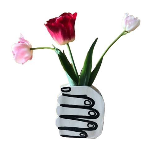 Skurrile Handvase – Modernes, Einzigartiges Dekor, ästhetische Handvase, Handförmige Harzvase, Kreative Handförmige Dekorative Vase für Wohnzimmerdekoration und Blumenarrangement von Mnaocz