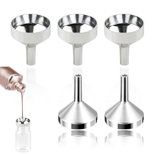 5 Stück trichter küche,edelstahl trichter klein,Fülltrichter Aus Metall für Flaschen Kosmetik Und FlüSsigkeiten (s) von MniimaLuxe