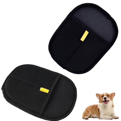 MniimaLuxe 2 Stück Haarentfernungshandschuh für Jaustiere,Tierhaarentferner Handschuh,Fell Magnet Handschuh,Pfotenmond,Haustierhaar-Entferner Handschuh,Katzenhaar Handschuh,Pet Hair Remover Glove von MniimaLuxe