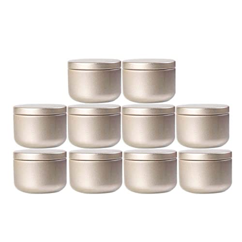 Mnixy 20 Stück 50 ml Matt Gold Metall Aluminium DIY Kerzenherstellung Dosen Behälter Schiebedeckel Reisegläser Nachfüllbar Leere Tragbar Gold Silber von Mnixy