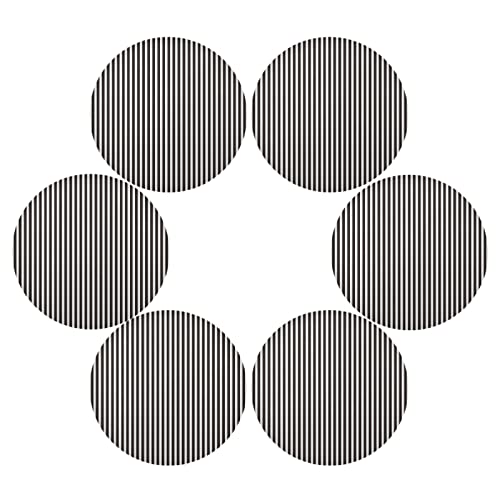 6 Stück schwarz gestreifte weiße runde Tischsets für Küche Esstisch Wärmeisolierung rutschfest abwaschbar Tischsets von Mnsruu
