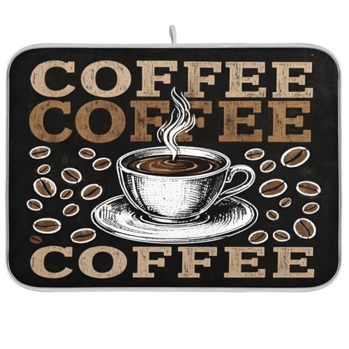 Abtropfmatte für Kaffee-Geschirr, 40,6 x 45,7 cm, saugfähig, Abtropfmatte, Schutz für Küche, schnell trocknend von Mnsruu