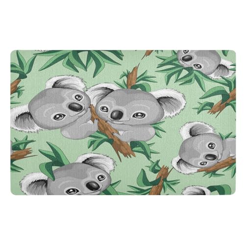 Fußmatte für den Innenbereich, 50 x 80 cm, Koalagrün, rutschfest, waschbar, saugfähig, Eingangsteppich, Bodenmatte von Mnsruu