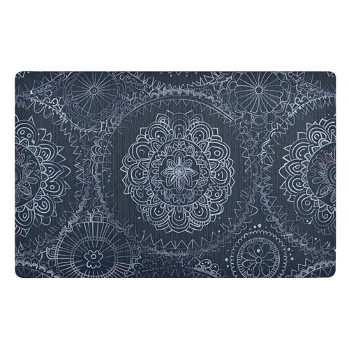 Fußmatte für den Innenbereich, 50 x 80 cm, Mandala-Muster, rutschfest, waschbar, saugfähig, Eingangsteppich, Bodenmatte von Mnsruu