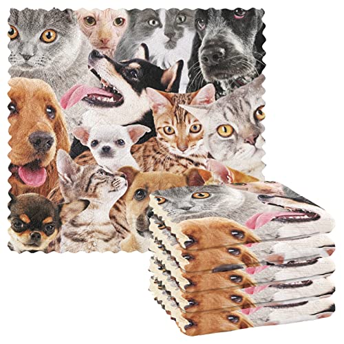 Geschirrtücher für Hunde und Katzen, aus Polyester, 6 Stück von Mnsruu