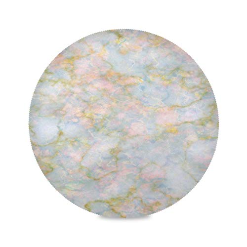Glitzer Mineral Marmor Granit Platzsets Rund Abwaschbar Tischsets 1er/4er/6er Set Hitzebeständig und rutschfest Platzset für Küche Party Esstisch 39cm von Mnsruu