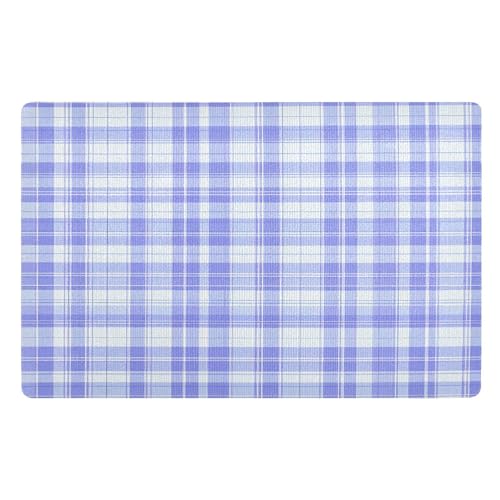 Lila Plaid Karomuster Fußmatte Haustürmatte rutschfeste Schmutzfangmatten für Eingang, Innen, Küche, 50x80cm von Mnsruu