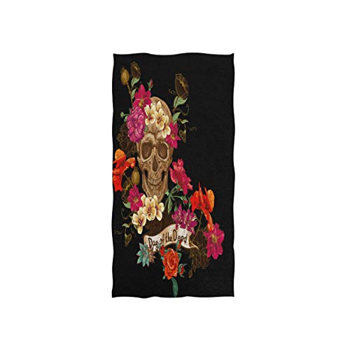 MNSRUU Day of The Dead Sugar Skull Flower Vintage Soft Bath Hotel Spa Hand Gym Sport Handtuch 76 x 38 cm von Mnsruu