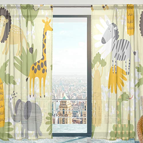 Mnsruu 2 Stück transparente Vorhänge aus weichem Tüll für Wohnzimmer, Schlafzimmer, Kinderzimmer, 140 x 213 cm von Mnsruu