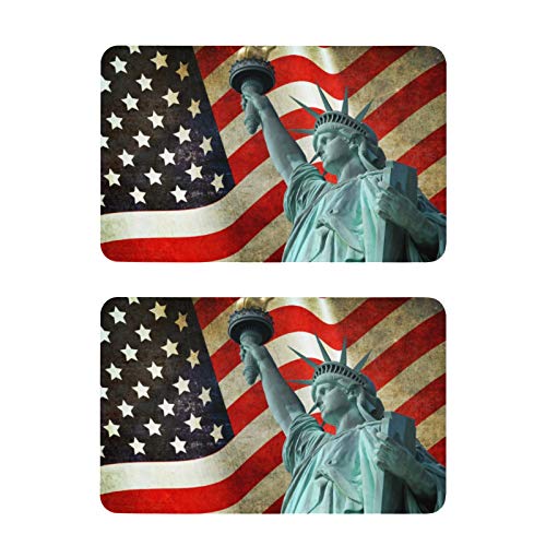 Mnsruu Amerikanische Flagge Freiheitsstatue Landamrk Retro Kühlschrankmagnete 2 Stück Dekorative Kühlschrank Whiteboard Küche Büro Magnete von Mnsruu