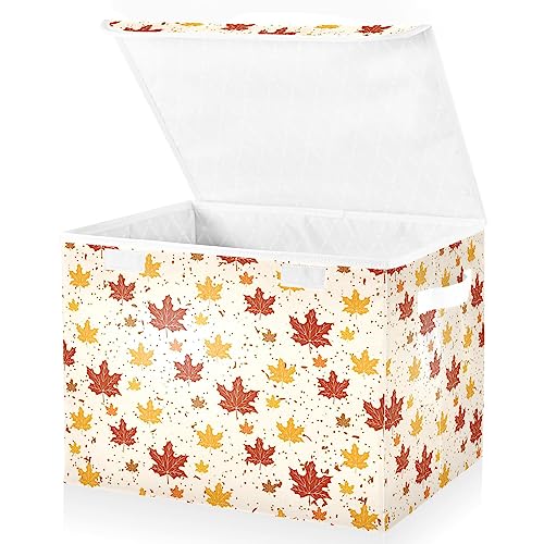 Mnsruu Autumn Storage Baskets Collapsible Storage Bins with Lids, Autumn Leaves Thanksgiving Storage Boxes Clothes Baskets for Organizing Mnsruu Autumn Storage Baskets Collapsible Storage Bins with Lids, Autumn Leaves Thanksgiving Storage Boxes Clothes Baskets for Organizing von Mnsruu