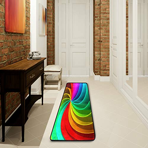 Mnsruu Farbenfroher Regenbogen abstrakte Kollektion Teppich Teppich für Wohnzimmer Schlafzimmer Küche 61 cm x 182,88 cm von Mnsruu