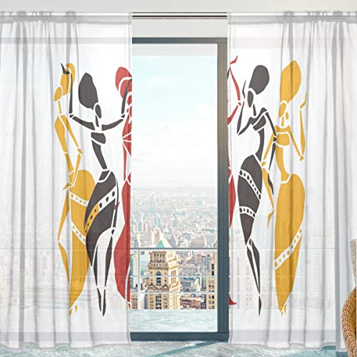 Mnsruu Gardinen Schals Vorhänge Transparent Vorhang für Kleine Fenster Wohnzimmer Schlafzimmer (2er-Set, je 213x140cm) von Mnsruu