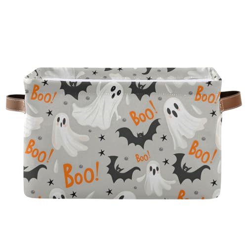 Mnsruu Halloween-Aufbewahrungskorb, Fledermaus, weißer Geist, faltbar, Stoff, faltbare Aufbewahrungskörbe, Organizer-Tasche zur Aufbewahrung von Kleidung Mnsruu Halloween-Aufbewahrungskorb, Fledermaus, weißer Geist, faltbar, Stoff, faltbare Aufbewahrungskörbe, Organizer-Tasche zur Aufbewahrung von Kleidung von Mnsruu