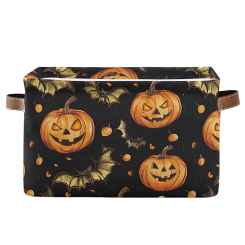 Mnsruu Halloween-Aufbewahrungskorb, Halloween-Muster, 13 faltbare Stoffbehälter, Organizer-Tasche zur Aufbewahrung von Kleidung von Mnsruu